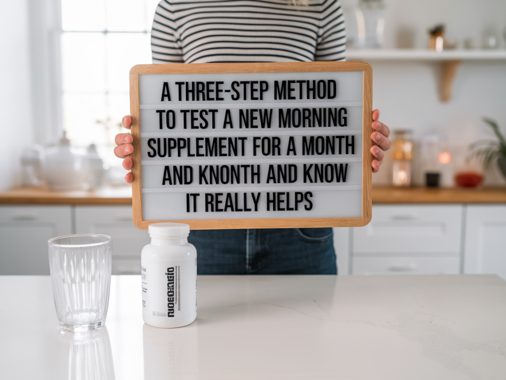 A three-step method to test a new morning supplement for a month and know if it really helps